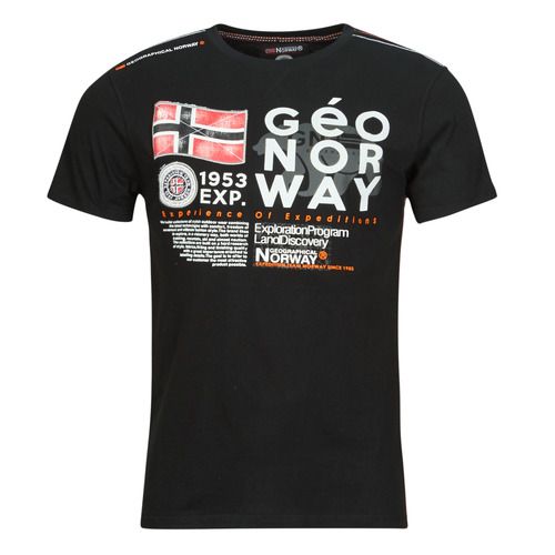 T-shirt uomo Geographical Norway JIVY nera a maniche corte, stile moderno e casual, ideale per ogni occasione. Comoda e versatile, perfetta per l'estate e per il tempo libero. Acquista ora su Outlet Scarpe Online!