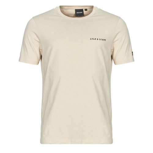T-shirt Lyle & Scott ricamata beige da uomo, maniche corte, ideale per un look casual e stiloso. Perfetta per ogni occasione, questa t-shirt combina comfort e design elegante. Acquista ora la T-shirt Lyle & Scott per un guardaroba versatile e alla moda.