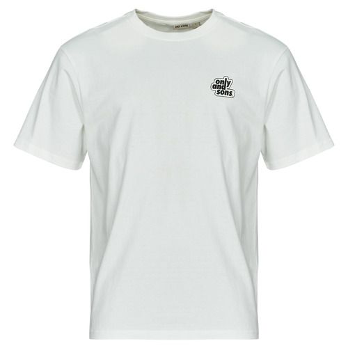 T-shirt Only & Sons ONSFLOWER Bianco maniche corte per uomo, ideale per un look casual e alla moda. Realizzata in cotone morbido, perfetta per ogni occasione, dall'uso quotidiano a eventi informali. Disponibile in diverse taglie, questa maglietta è un must-have per il guardaroba maschile.