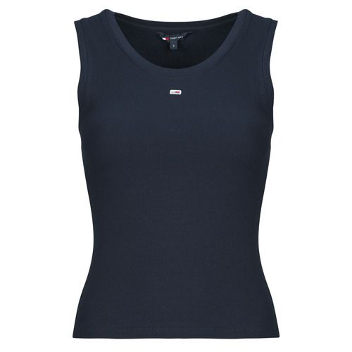Top Donna Tommy Jeans TJW ESSENTIAL RIB TANK EXT in colore Marine, realizzato in tessuto a costine di alta qualità, ideale per outfit casual ed estivi. Ottimo per abbinamenti con shorts o gonne, offre comfort e stile. Perfetto per chi cerca un capo versatile e alla moda. Acquista ora e aggiungi un tocco di classe al tuo guardaroba!