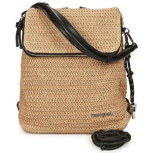 Zaini donna Desigual  HALF LOGO RAFFIA HAMPTON  Beige Desigual 8445110667392