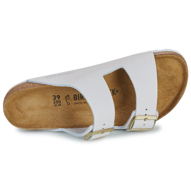 BIRKENSTOCK Arizona Nubuck / Antik / White / Regular Wei&szlig;e Damen Pantolette - 6
