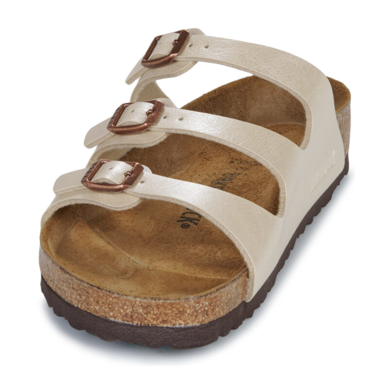 BIRKENSTOCK Florida Birko-flor / Perla / White / Regular Beige Ciabatta Donna - 3