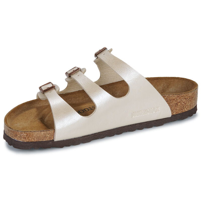BIRKENSTOCK Florida Birko-flor / Perla / White / Regular Beige Ciabatta Donna - 4