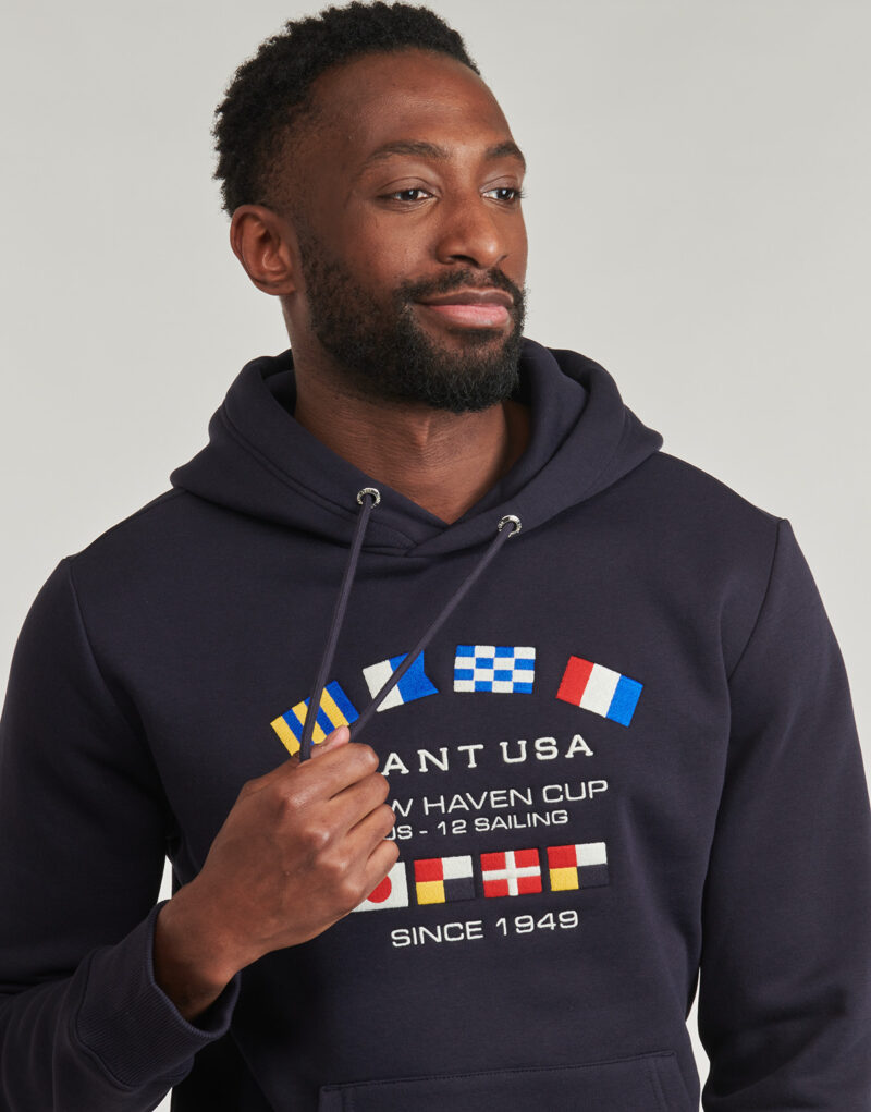 Felpe mit Cappuccio Gant Grafischer Sweatshirt-Hoodie Marine Herren-Hoodies - 5