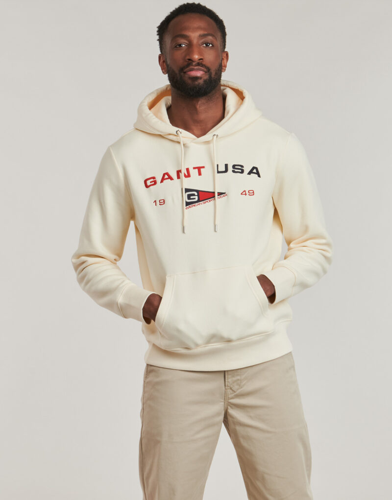 Felpe mit Cappuccio Gant Grafischer Sweatshirt-Hoodie, wei&szlig;, Herren - 2