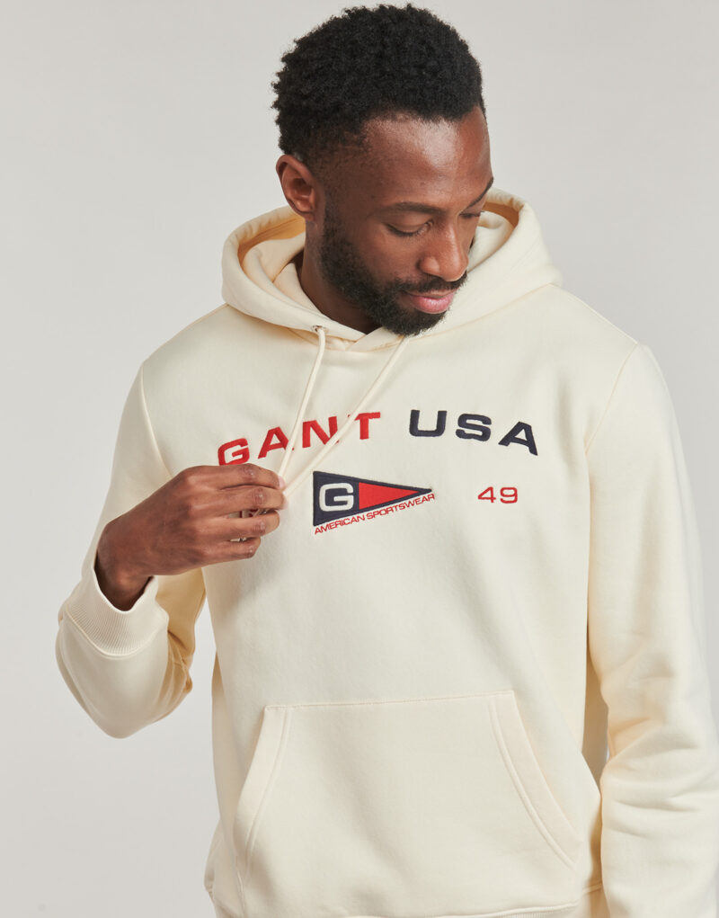 Felpe mit Cappuccio Gant Grafischer Sweatshirt-Hoodie, wei&szlig;, Herren - 5