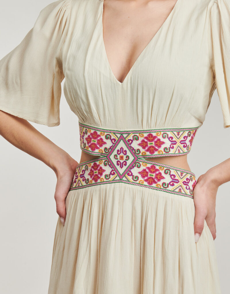 Habiller Desigual - Robes longues blanches pour femmes - 5