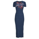 Habiller Desigual Robes longues marines BOTANICAL LACROIX pour femmes - 1