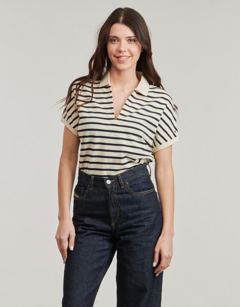 Polo Tommy Hilfiger LYOCELL OPEN-NK RELAXED POLO SS Bianco Polo Donna - 2