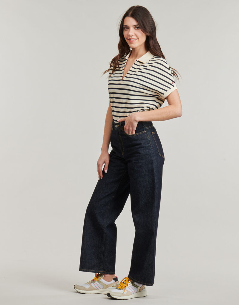 Polo Tommy Hilfiger LYOCELL OPEN-NK RELAXED POLO SS Bianco Polo Donna - 3