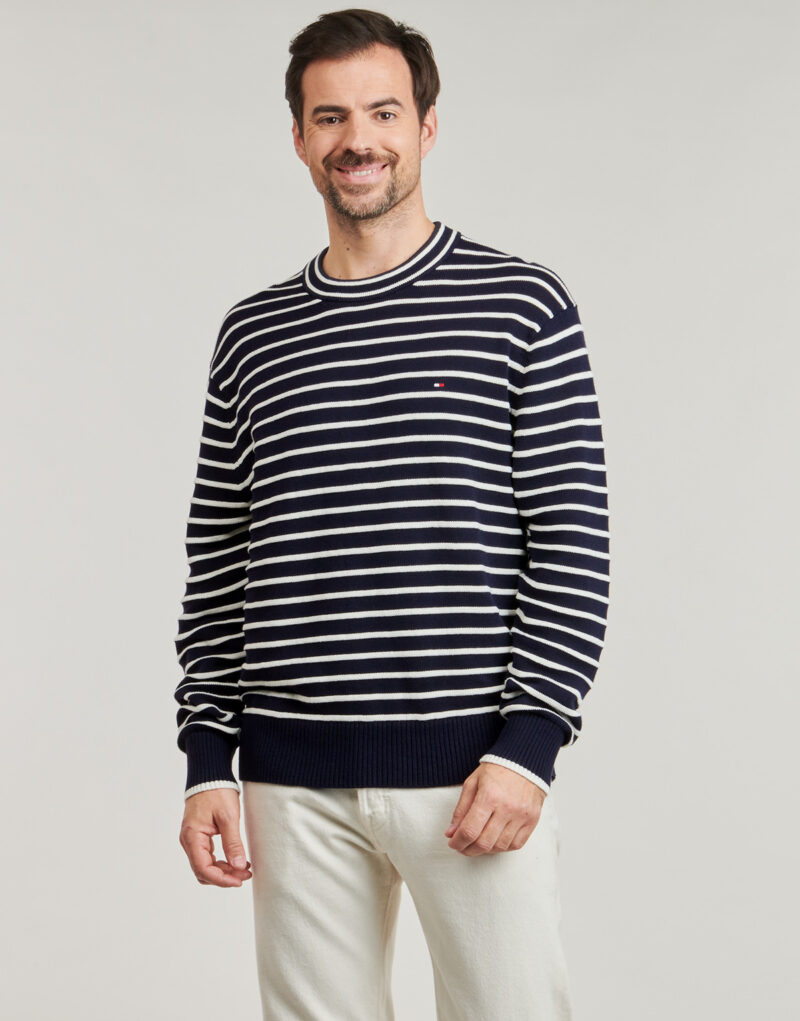 Maglione Tommy Hilfiger BRETON STRUCTURE CREW NECK Marine Maglioni Uomo - 2