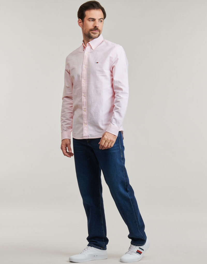 Camicia a maniche lunghe Tommy Jeans TJM REG OXFORD SHIRT EXT Rosa Camicie a maniche lunghe Uomo - 3