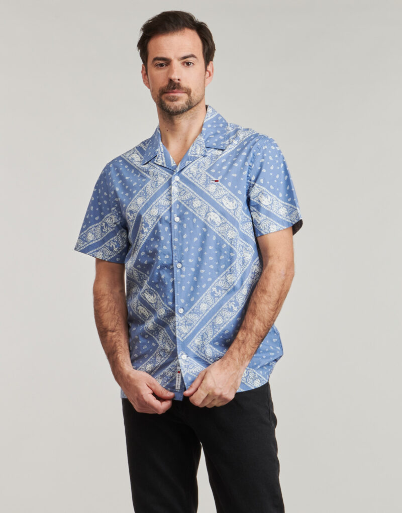 Camicia a maniche corte Tommy Jeans TJM REG AOP SS SHIRT EXT Blu Camicie a maniche corte Uomo - 2