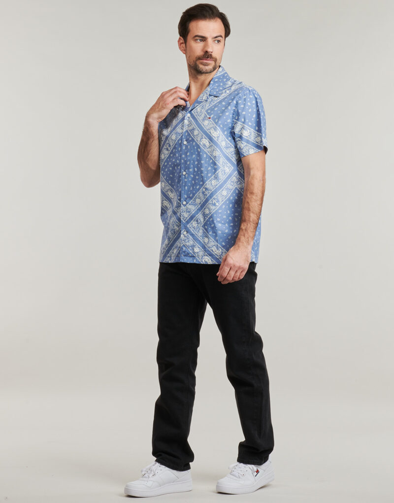 Camicia a maniche corte Tommy Jeans TJM REG AOP SS SHIRT EXT Blu Camicie a maniche corte Uomo - 3