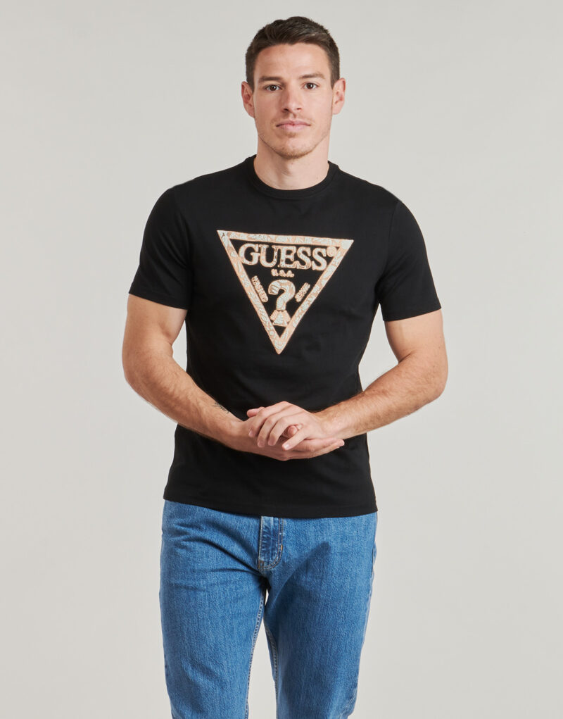T-shirt Guess CN TRIANGLE TEE Nero T-shirt maniche corte Uomo - 2