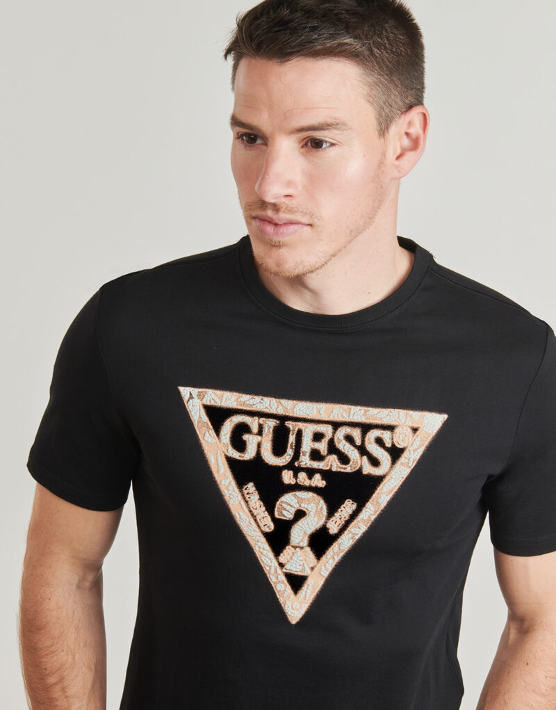 T-shirt Guess CN TRIANGLE TEE Nero T-shirt maniche corte Uomo - 5