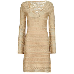 Abito corto  Guess  NELLIE VN LS DRESS  Oro -  Abiti corti Donna