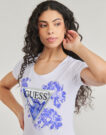 T-shirt Guess T-shirt blanc &agrave; manches courtes pour femme CN FLOWER TRIANGLE - 5