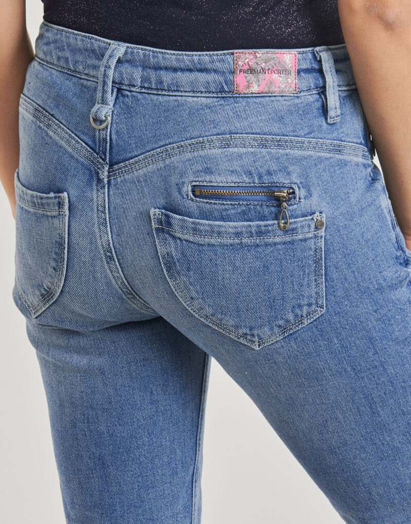 Jeans Slim Freeman T.Porter ALEXA HIGH WAIST CROPPED S-SDM Blu Jeans Slim Donna - 5