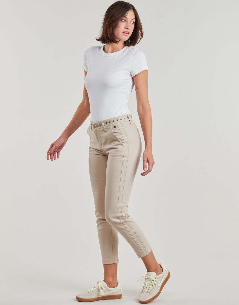 Pantalone Chino Freeman T.Porter CLAUDIA POLYNEO LIGHT Beige Pantaloni Chino Donna - 3