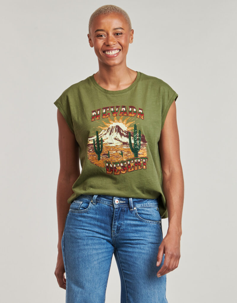 T-shirt Freeman T.Porter TARIK NEVADA Verde T-shirt maniche corte Donna - 2