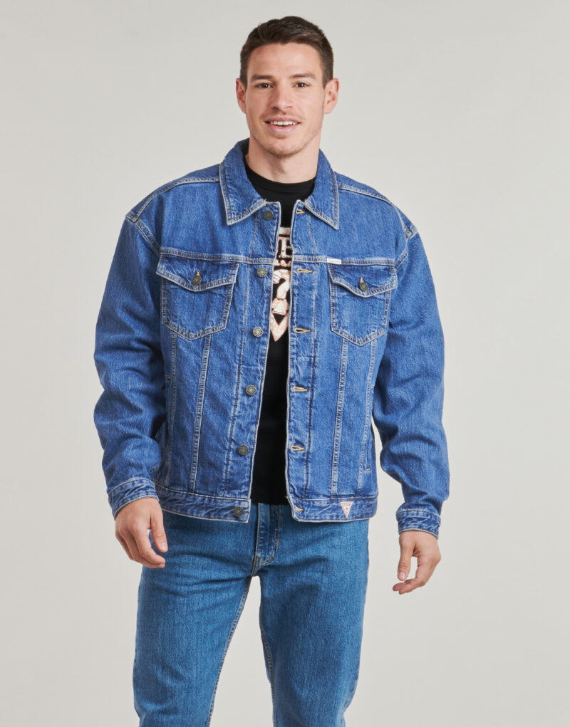 Giacca in jeans Guess MENS OVERSIZE TRUCKER JACKE Blu Giacche in jeans Uomo - 2