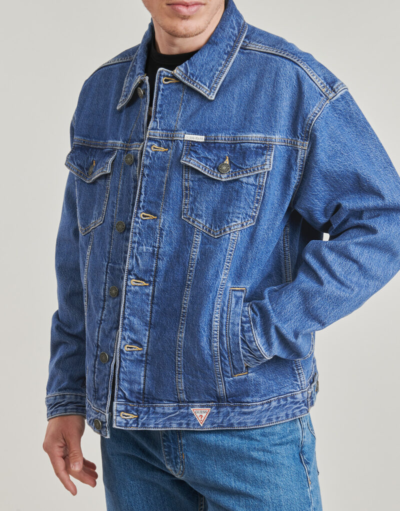 Giacca in jeans Guess MENS OVERSIZE TRUCKER JACKE Blu Giacche in jeans Uomo - 5