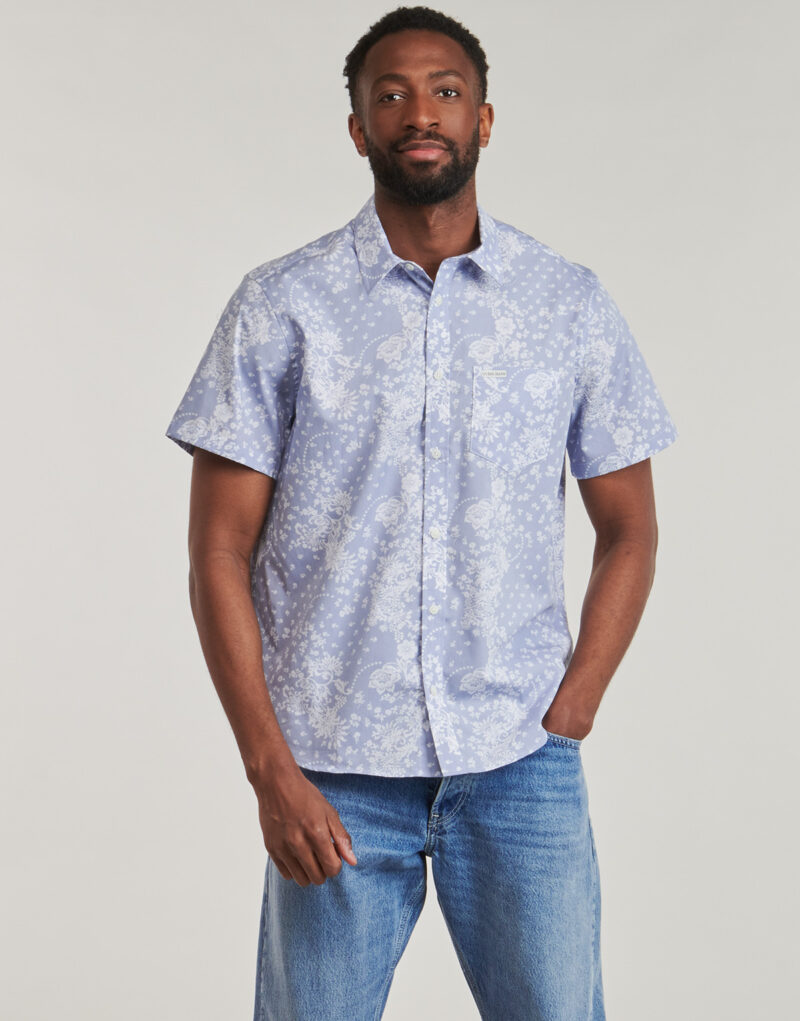 Camicia a maniche corte Guess SS REG PKT COLLAR SHIRT Blu Camicie a maniche corte Uomo - 2