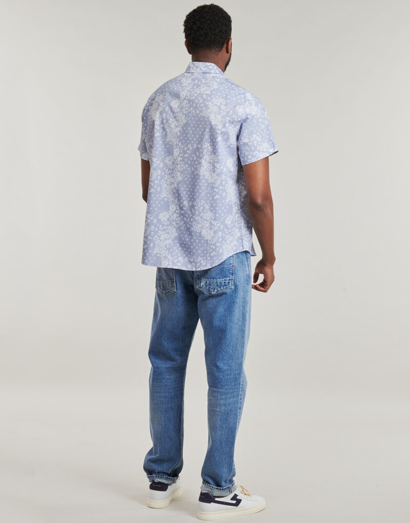 Camicia a maniche corte Guess SS REG PKT COLLAR SHIRT Blu Camicie a maniche corte Uomo - 4