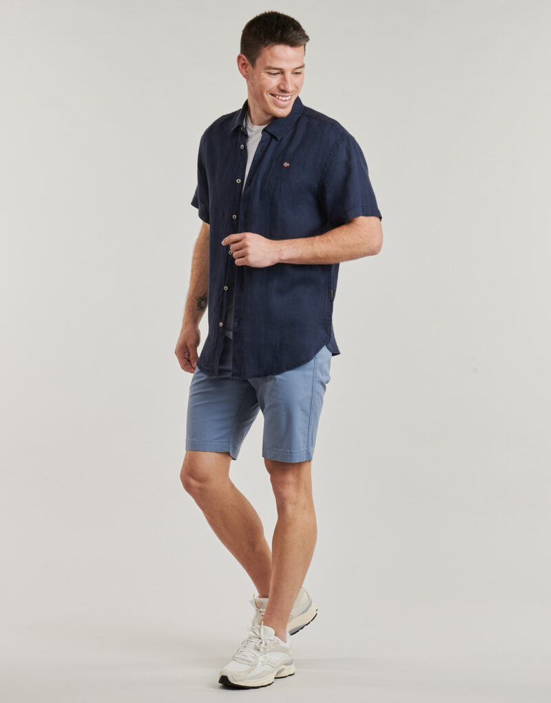 Camicia a maniche corte Napapijri G-LINEN Marine Camicie a maniche corte Uomo - 3
