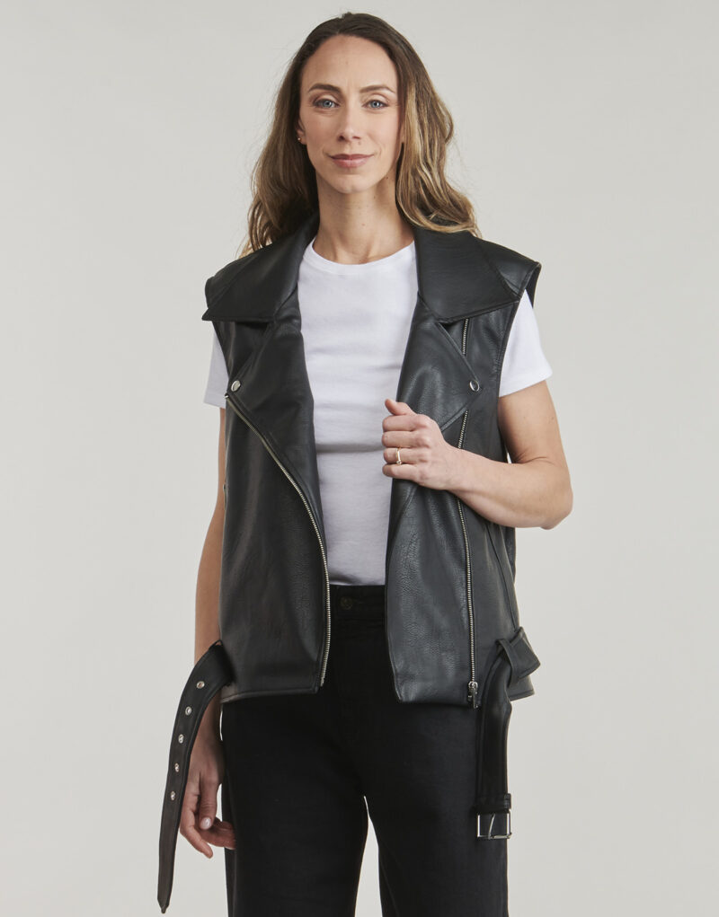 Noisy May NMLINA Lederjacke Schwarz Lederjacken Damen - 2