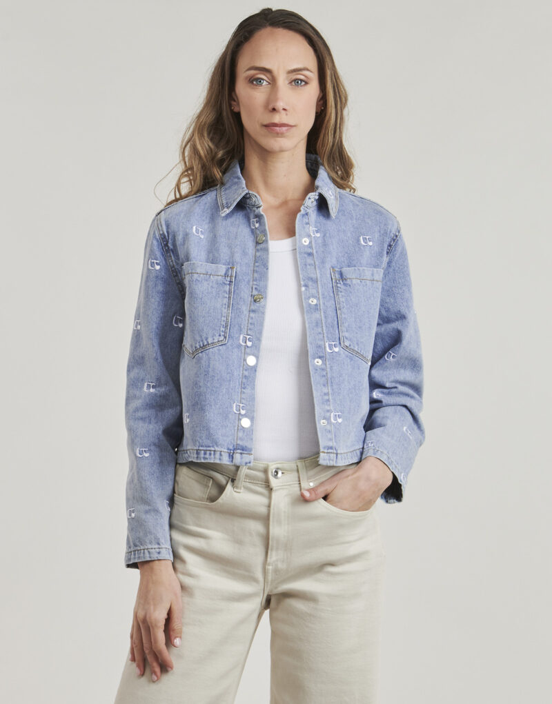 Denim jacket Le Temps des Cerises APOLO Blu Giacche in jeans Donna - 2