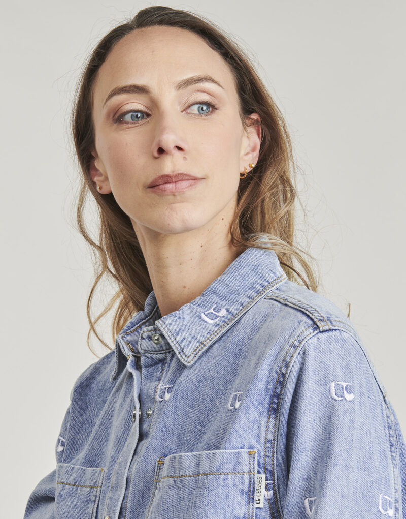 Denim jacket Le Temps des Cerises APOLO Blu Giacche in jeans Donna - 5