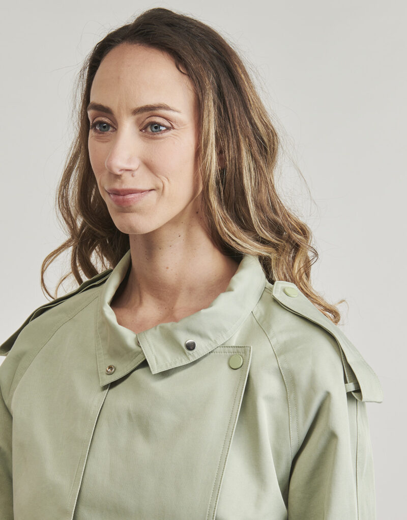 Trench Morgan GLINE Green Trench Coat Women - 5
