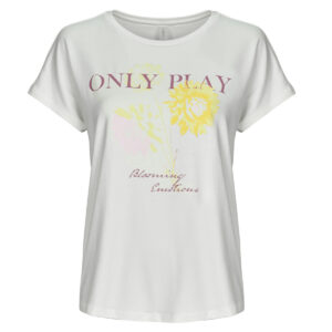 T-shirt  Only Play  ONPAUB-BLUR ON SS BAT LOOSE  Bianco -  T-shirt maniche corte Donna