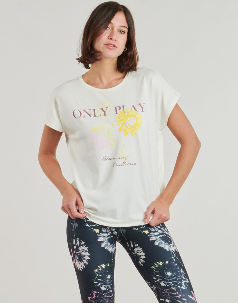 T-shirt Only Play ONPAUB-BLUR ON SS BAT LOOSE Bianco T-shirt maniche corte Donna - 2