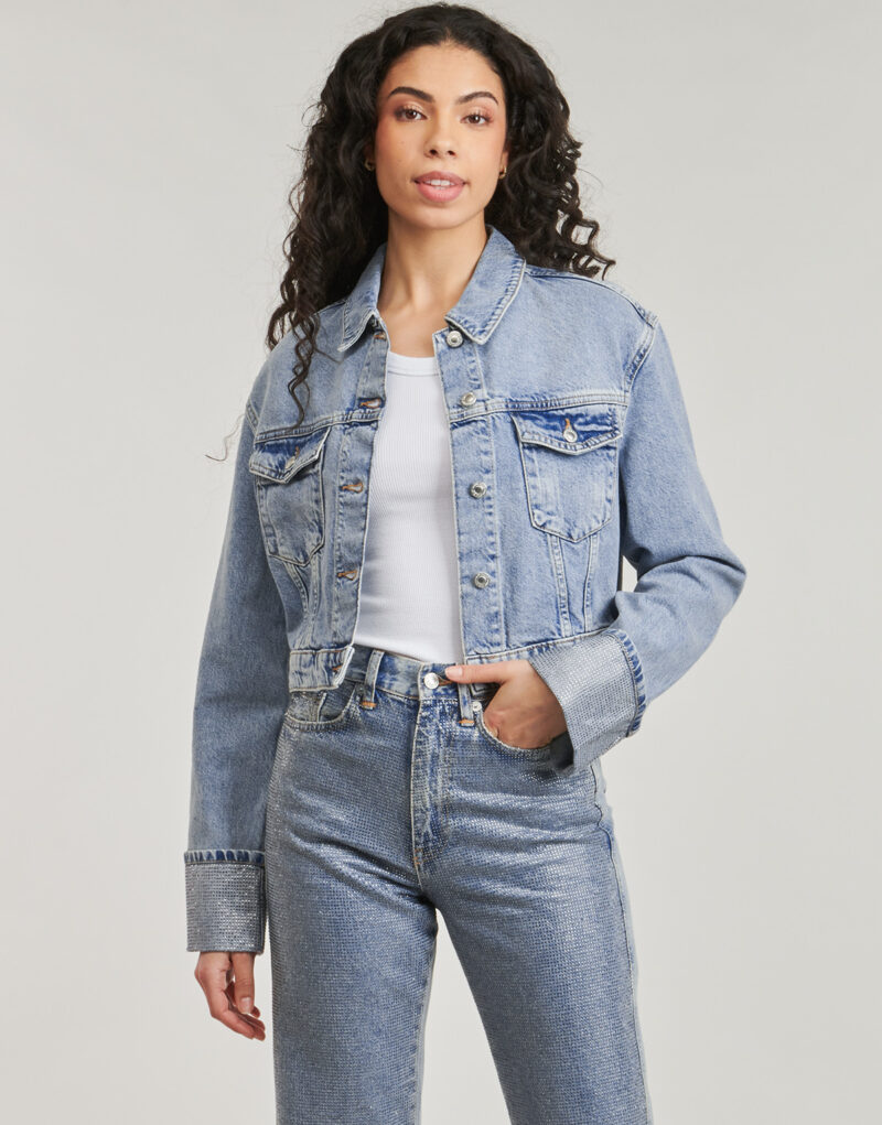 Giacca in jeans Only ONLHOLLYWOOD CRYSTAL Blu Giacche in jeans Donna - 2