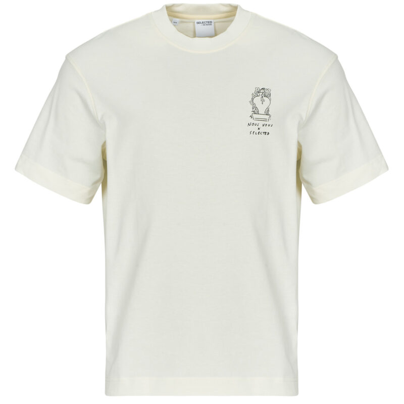 Camiseta Selected SLHRELAXNIC Beige Camiseta de manga corta Hombre - 1