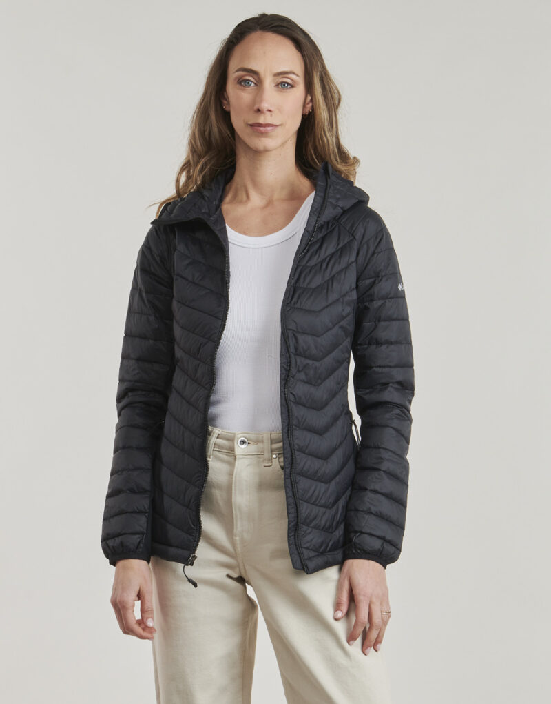 Piumino Columbia POWDER PASS II HYBRID HOODED JACKET Nero Piumini Donna - 2