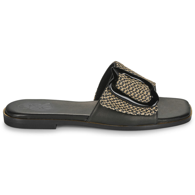 Exé Shoes 556-ORO-RAFFIA-BLACK Nero Ciabatta Donna - 2