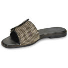 Exé Shoes 556-ORO-RAFFIA-BLACK Nero Ciabatta Donna - 4