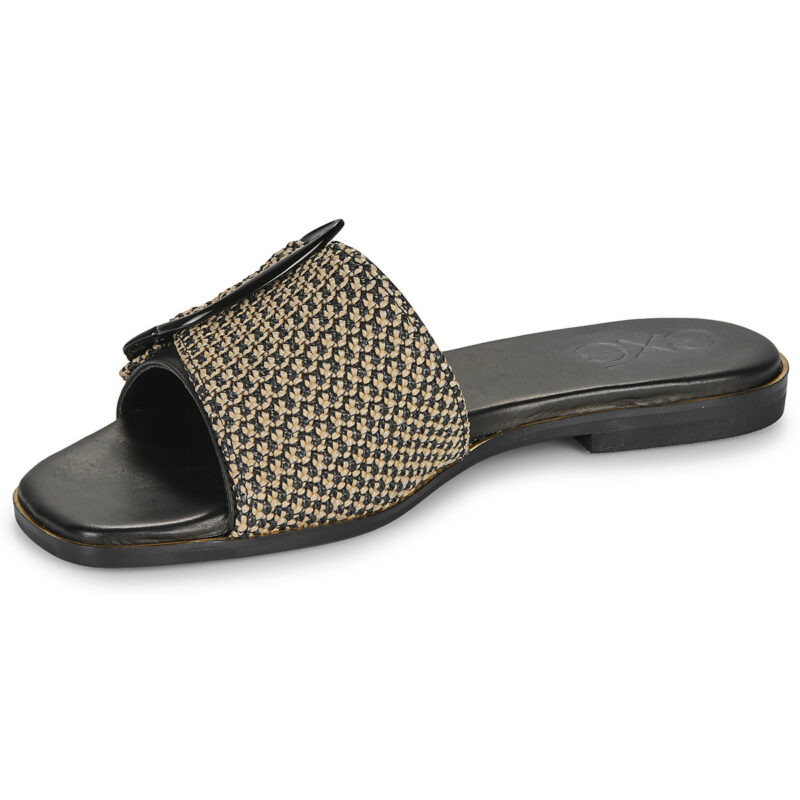 Exé Shoes 556-ORO-RAFFIA-BLACK Nero Ciabatta Donna - 4