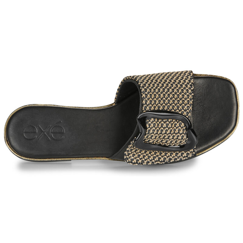 Exé Shoes 556-ORO-RAFFIA-BLACK Nero Ciabatta Donna - 6
