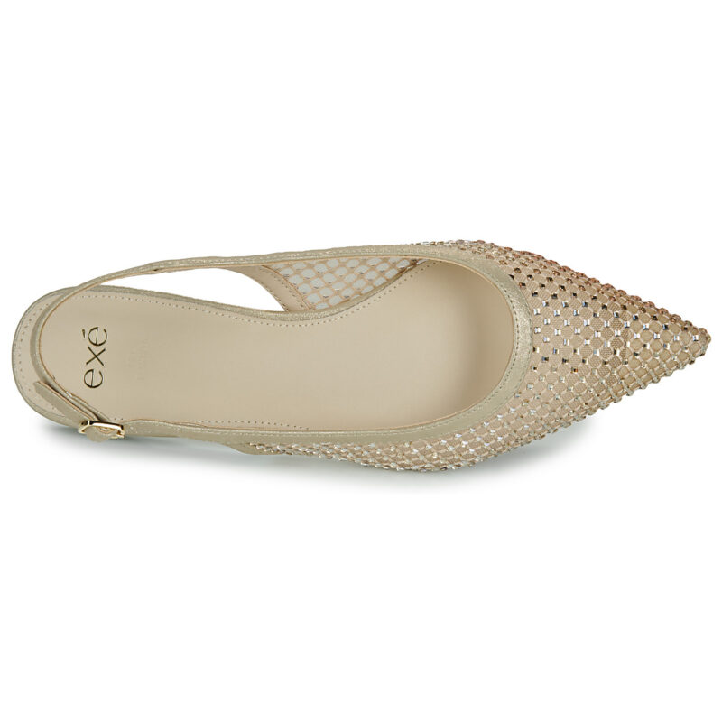 Exé Shoes MIAMI-222-STRASS-GOLD Beige Ballerine Donna - 6