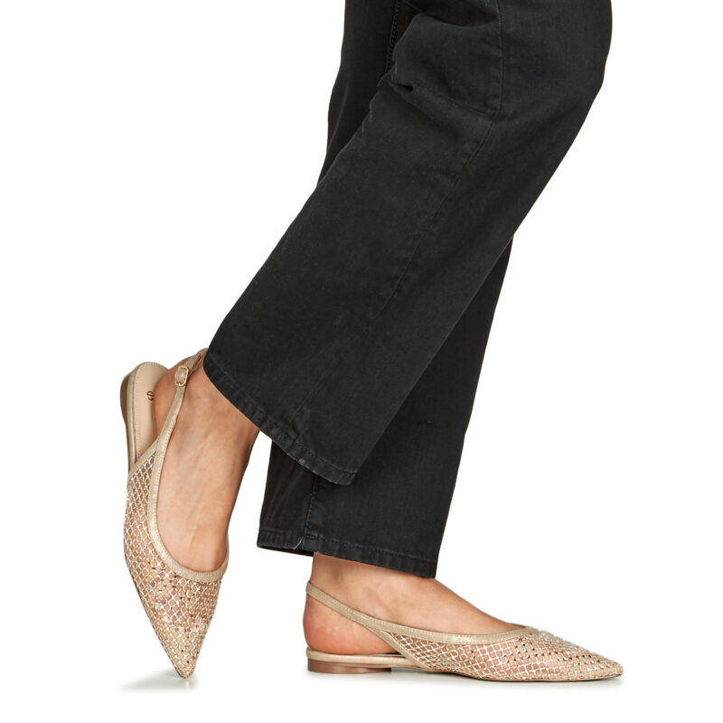 Exé Shoes MIAMI-222-STRASS-GOLD Beige Ballerine Donna - 8
