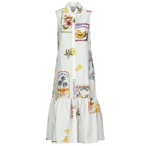 Abito lungo Donna Desigual BARCELONA Bianco, elegante vestito estivo con design alla moda, ideale per occasioni speciali e giornate di sole. Perfetto per chi cerca uno stile unico e trendy. 