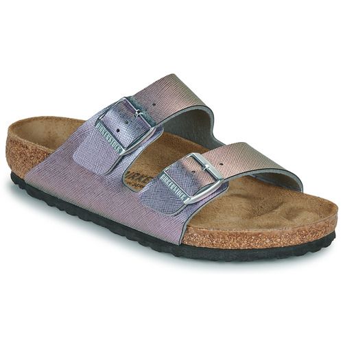 Ciabatta donna BIRKENSTOCK Arizona BF Saffiano Iridescent Viola Argento, elegante e confortevole, ideale per ogni occasione. Design innovativo con finitura iridescente, perfetta per completare il tuo look primaverile ed estivo. Acquista ora per un comfort senza pari e uno stile unico.