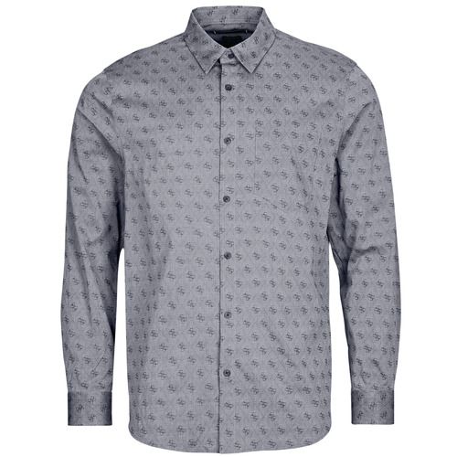 Camicia a maniche lunghe uomo Guess 4G JACQUARD SHIRT in grigio, elegante e versatile, perfetta per occasioni casual e formali. Design moderno con motivo jacquard, ideale per completezza di stile. Acquista ora la tua Guess 4G JACQUARD SHIRT per un look contemporaneo e alla moda.