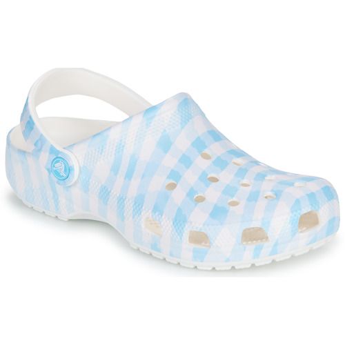Zoccoli Donna Crocs Classic Gingham Clog con motivo a quadretti, comodi e leggeri, ideali per il tempo libero e l'uso quotidiano. Design alla moda e praticità unita a comfort per ogni passo. Perfetti per ogni occasione, disponibili in diverse taglie.